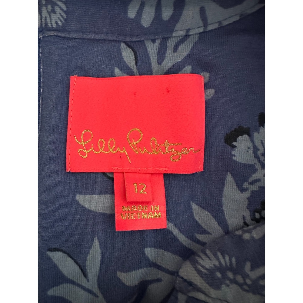 Lilly Pulitzer Wexlee Long Sleeve Maxi Dress Alba Blue Baja Cove 12 - Picture 4 of 8